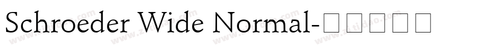 Schroeder Wide Normal字体转换